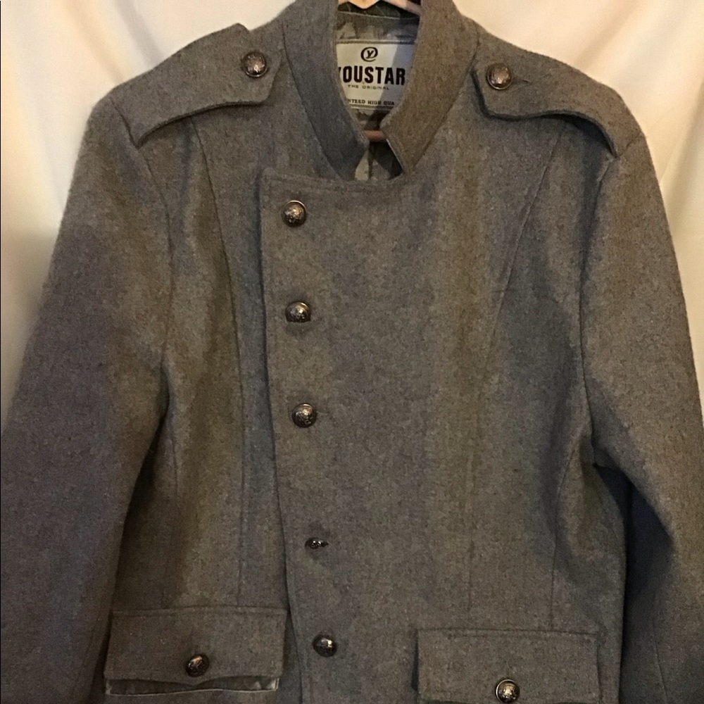 Youstar Mens Gray Coat Size Med
